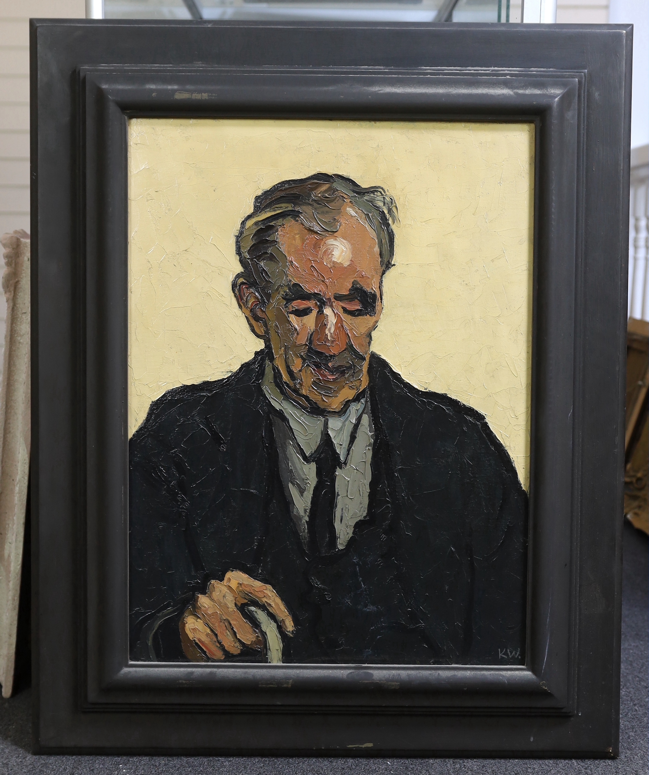 Sir Kyffin Williams (Welsh, 1918-2006), 'Blind Man', oil on canvas, 68 x 50cm